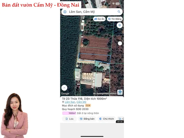 Bán đất 1000m² ngang 15m giá 1.2 tỷ tại Xã Sông Ray