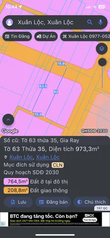 Bán đất 973m² ngang 15.3m giá 4.2 tỷ tại Xã Xuân Lộc