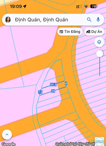 Bán đất 160m² có sẵn 70m² thổ cư ngang 6m giá 575 triệu tại Xã Định Quán