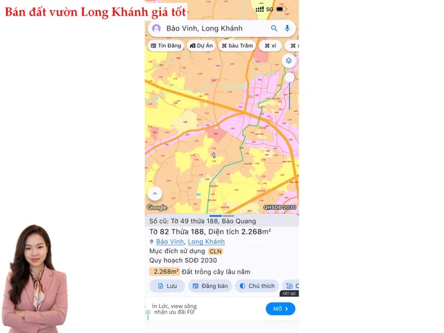 Bán đất 2200m² ngang 39m giá 1.7 tỷ tại Phường Bảo Vinh