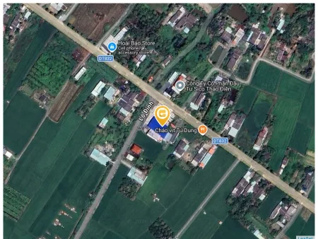Xưởng 1929m2 (37x44) nở hậu 51m, góc 2MT ĐT 832, Bình Trinh Đông, Tân Trụ, Long An, giá đầu tư 14 tỷ TLCC