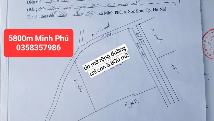 Bán đất 5800m² ngang 50m giá 41.8 tỷ tại Xã Kim Anh