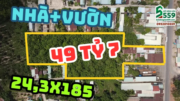 Bán đất lớn có nhà và vườn cao su mặt tiện đường Trần Văn Trà