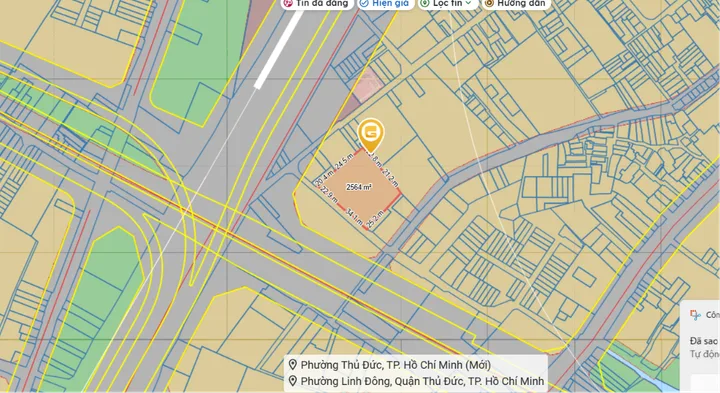 Bán đất 2600m² — NGAY VÀNH ĐAI 2 — có sẵn 600m² thổ cư ngang 50m giá 150 tỷ tại Đường số 39 Phường Thủ Đức