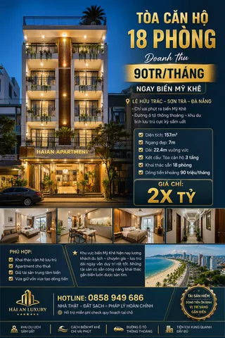 Bán Tòa Căn Hộ 18 Phòng Đường Lê Hữu Trác Sơn Trà Gần Biển Mỹ Khê