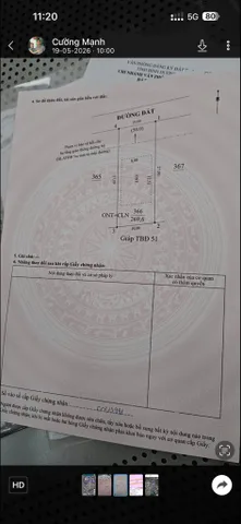 Bán đất 269.6m² có sẵn 100m² thổ cư ngang 10m giá 1.5 tỷ tại Xã Trừ Văn Thố