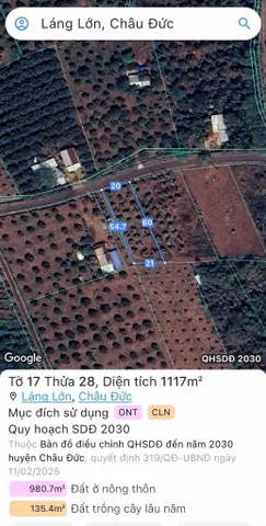 Nhà Đất Láng Lớn Châu Đức Bà Rịa - Vũng Tàu