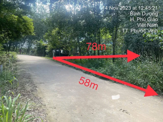 Bán đất 3553,7m² có sẵn 200m² thổ cư ngang 58,18m giá 2tỷ046 tại Xã Phú Giáo