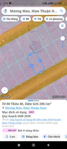 Bán đất 200m² full thổ cư ngang 10m giá 750 triệu tại Xã Hàm Kiệm