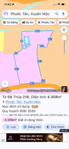 ⛔ Lên Lô Đất Nhà VƯỜN 🍋🍐🫒🍎🥭

 👉 Tổng Diện Tích: Hơn 4.000m2 . Có 80m2 Tho Cư 

 👉 Ngang 46m . Mặt Tiền Đường Nhựa. 

 🌺 Vị Trí lô Đất Thuộc Xã Phước Tân - Huyện Xuyên Mộc BRVT. 

 👉 Hiện Trên Đất có CĂN NHÀ cấp 4 Và trồng rất nhiều Cây ăn Trái. Sầ