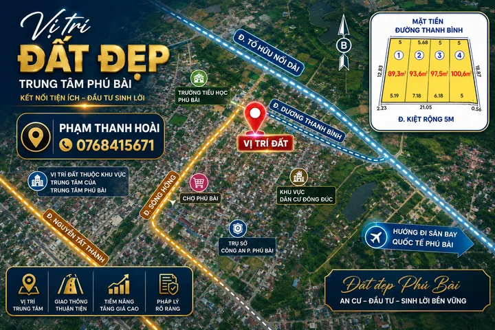 MỞ BÁN 4 LÔ ĐẤT ĐẸP TRUNG TÂM PHÚ BÀI – GIÁ CHỈ TỪ 1TỶ xxxTR