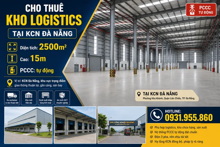 💥💥 CHO THUÊ NHÀ KHO, NHÀ XƯỞNG 2500M2 KCN HOÀ KHÁNH - ĐÀ NẴNG