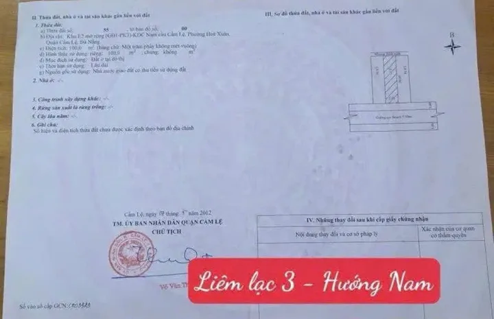 Bán đất MT Liêm Lạc 3 Hòa Xuân 📌📌📌LÀM VIỆC TRỰC TIẾP GIÁ TỐT !!!