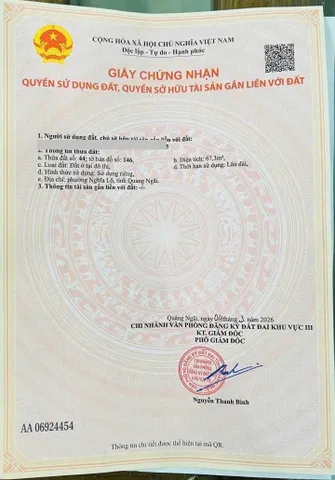 Bán nhà 67m² full thổ cư ngang 4.12m giá 2.35 tỷ tại Phường Nghĩa Lộ