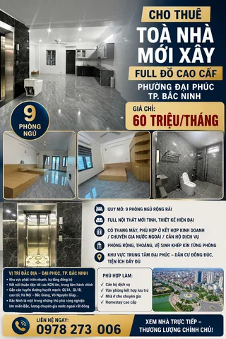 Cho thuê Nhà riêng 200m² giá 60 triệu/ tháng tại Phường Kinh Bắc Bắc