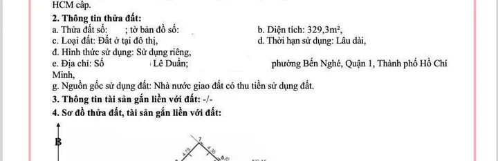 Lê Duẩn - Bến Nghé Quận 1 - 16 x 20m ~ 330m2 - 399tỷ