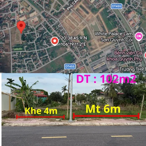 Bán Đất 102m² thổ cư 102m² giá 1.58 tỷ tại Đường Tỉnh lộ 216 Xã Quỳnh Mỹ Huyện Quỳnh Phụ Thái Bình