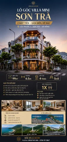 💎 LÔ GÓC VILLA MINI SƠN TRÀ – 2 MẶT TIỀN – GẦN BIỂN, KỀ NÚI