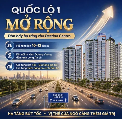 Bán Căn hộ chung cư 53m² giá 1.9 tỷ mặt tiền Quốc lộ 1A Xã Mỹ Yên Huyện Bến Lức Long An