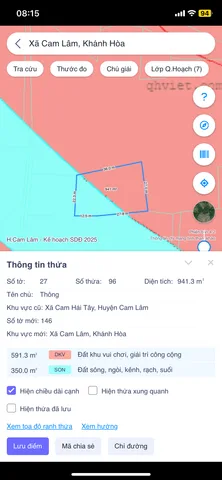 Bán Đất 1900m² giá 950 triệu tại Xã Cam Lâm Khánh Hòa
