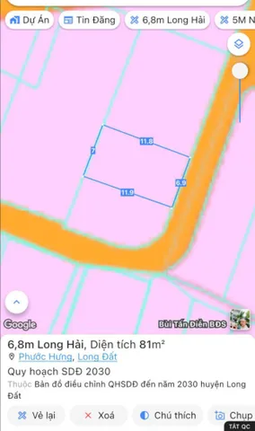 Bán Đất 80m² thổ cư 80m² giá 1.55 tỷ tại Xã Long Hải TP. Hồ Chí Minh