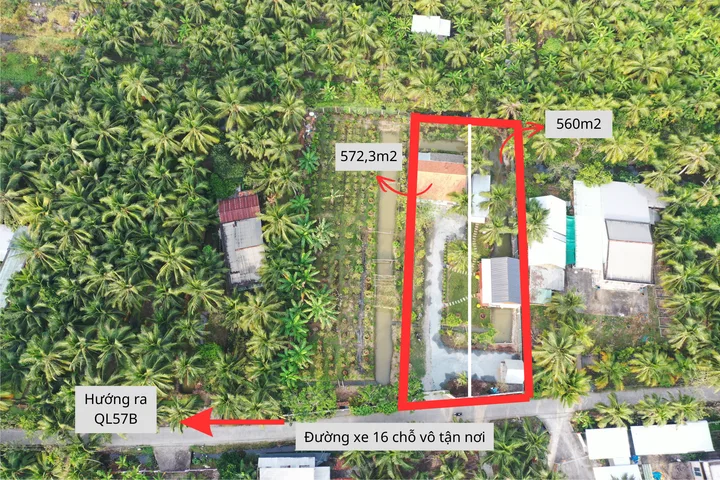 Bán Đất 1132m² thổ cư 50m² giá 3.95 tỷ tại đường QL57B Xã Tân Thạch Huyện Châu Thành Bến Tre