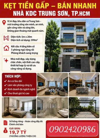 Bán Nhà riêng 100m² thổ cư 100m² giá 19.7 tỷ tại Xã Bình Hưng TP. Hồ Chí Minh