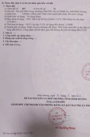 Bán Đất 518.8m² thổ cư 162m² giá 13.5 tỷ tại Phường Lái Thiêu TP. Hồ Chí Minh