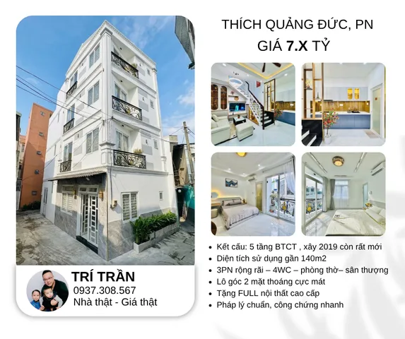 🏡 GIÁ CHỈ 7.2 TỶ – CĂN GÓC 2 MẶT THOÁNG – NHÀ 5 TẦNG FULL NỘI THẤT – PHÚ NHUẬN ✨