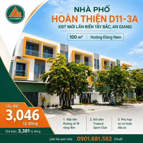 BÁN NHÀ 1 TRỆT 2 LẦU KĐT TÂY BẮC, ĐỐI DIỆN KHU TDTT TROPICA SPORT CLUB, GIÁ CHỈ 3 TỶ
