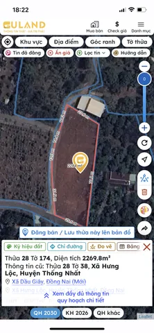 Bán Đất 2269m² thổ cư 2269m² giá 11 tỷ tại Xã Dầu Giây Đồng Nai