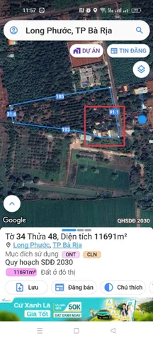 Bán Đất 11691m² thổ cư 300m² giá 29.23 tỷ tại Phường Tam Long TP. Hồ Chí Minh