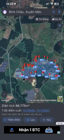 Bán Đất 94806m² giá 23 tỷ tại Xã Bình Châu TP. Hồ Chí Minh