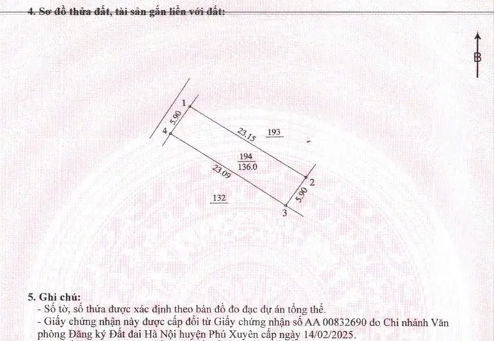 Bán Đất 136m² thổ cư 136m² giá 3.94 tỷ tại Đường Liên Thông Thị trấn Phú Xuyên Huyện Phú Xuyên Hà Nội