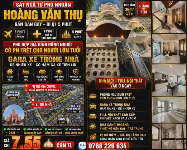 Bán Nhà riêng 36m² thổ cư 36m² giá 7.55 tỷ tại Đường Hoàng Văn Thụ Phường Phú Nhuận TP. Hồ Chí Minh