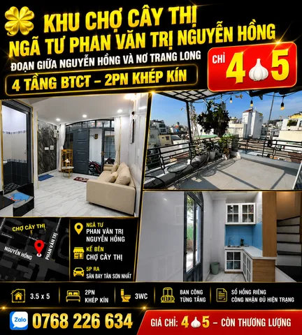 Bán Nhà riêng 18m² thổ cư 18m² giá 4.5 tỷ tại Đường Phan Văn Trị Phường Bình Lợi Trung TP. Hồ Chí Minh