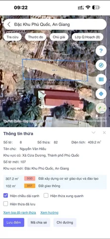Bán Đất 409m² thổ cư 50m² giá 4.44 tỷ tại Đường Khu Tượng (Đh.84) Xã Cửa Dương Thành phố Phú Quốc Kiên Giang