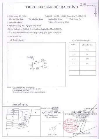 Bán Nhà riêng 55m² thổ cư 55m² giá 1.99 tỷ tại Đường Đh 11 Thị trấn Cần Giuộc Huyện Cần Giuộc Long An