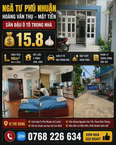 Bán Nhà riêng 98m² thổ cư 98m² giá 15.8 tỷ tại Đường Hoàng Văn Thụ Phường Cầu Kiệu TP. Hồ Chí Minh