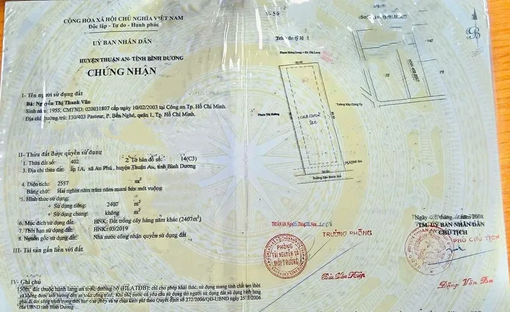 Bán Kho, nhà xưởng 2557m² giá 48 tỷ tại Đường An Phú 3 Phường An Phú Thị xã Thuận An Bình Dương