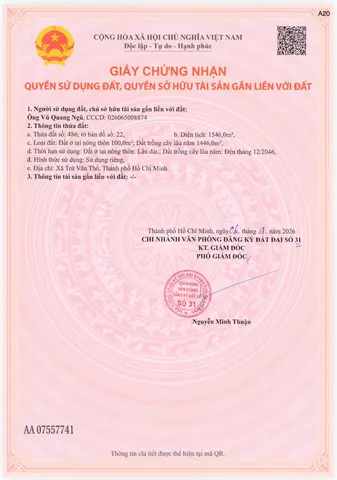 Bán Đất 2200m² thổ cư 100m² tại đường ĐT 750 Xã Trừ Văn Thố Huyện Bàu Bàng Bình Dương