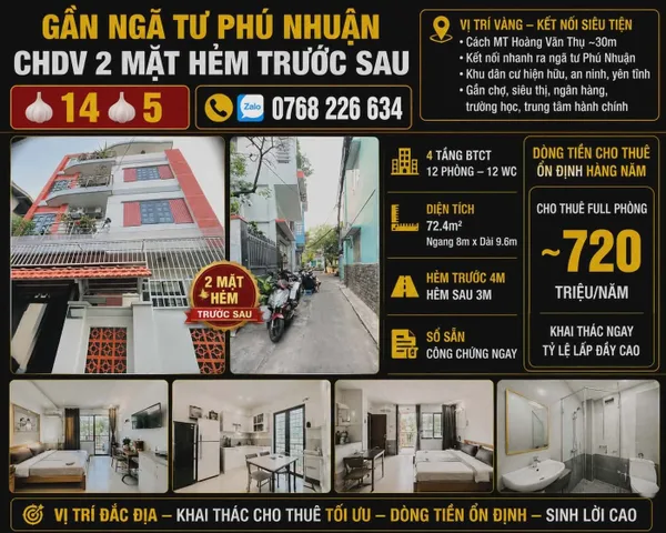 Bán Nhà riêng 73m² thổ cư 73m² giá 14.5 tỷ tại Đường Hoàng Văn Thụ Phường Cầu Kiệu TP. Hồ Chí Minh