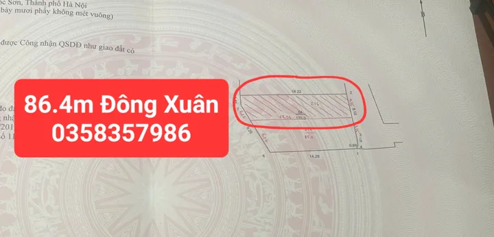 Bán đất Đông Xuân DT 86m vuông,MT 4.75m
Giá bán 2 tỷ 320 triệu