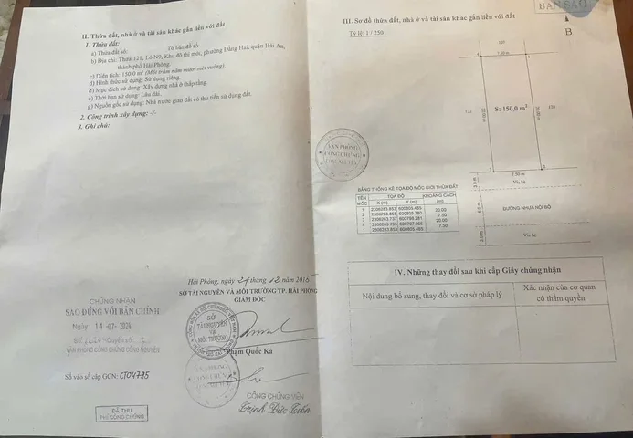06.2026. bán lô đất 150m2 phân lô Vườn Hồng. Đằng Hải. giá 9,15 tỷ. liên hệ 0362558882
