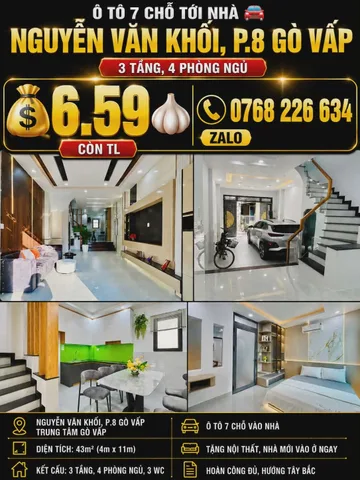 🏡 ĐƯỜNG SỐ 3 P.9 GÒ VẤP • NGANG 5.5M • 4 TẦNG 4PN •