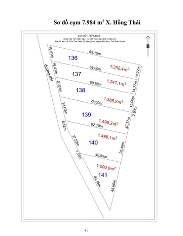 12. Cụm 7.984 m2 X. Hồng Thái
Vị trí đất : Link
 THÔNG TIN LÔ ĐẤT
● Hướng: Tây.
● Pháp lý: Sổ hồng riêng.