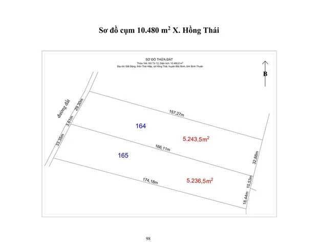 14. Cụm 10.480 m2 X. Hồng Thái
Vị trí đất : Link
 THÔNG TIN LÔ ĐẤT
● Hướng: Tây Bắc.
● Pháp lý: Sổ hồng riêng.