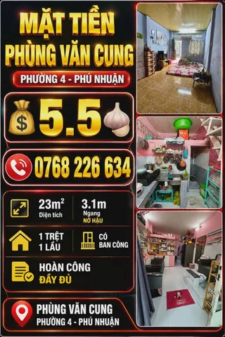 MẶT TIỀN PHÙNG VĂN CUNG PHƯỜNG 4 PHÚ NHUẬN 💰5.5🧄 📱0768 226 634