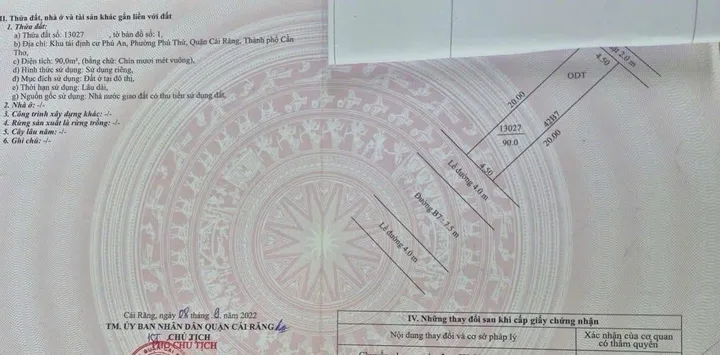 Bán Nền đẹp 42 B7 KDC Phú An, P. Hưng Phú, Cần Thơ.