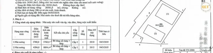 BÁN NHÀ XƯỞNG TẠI VĨNH CỬU, ĐỒNG NAI – GẦN CCN THẠNH PHÚ – 26.561m²